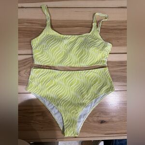 Yellow and White Swirl Bikini Set